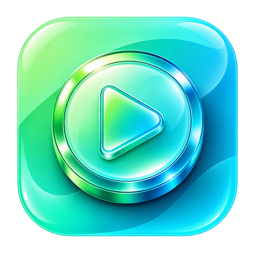 Иконка приложения VidMint — ИИ-редактора коротких видео — в мятно-зелёном цвете